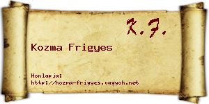 Kozma Frigyes névjegykártya