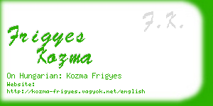 frigyes kozma business card